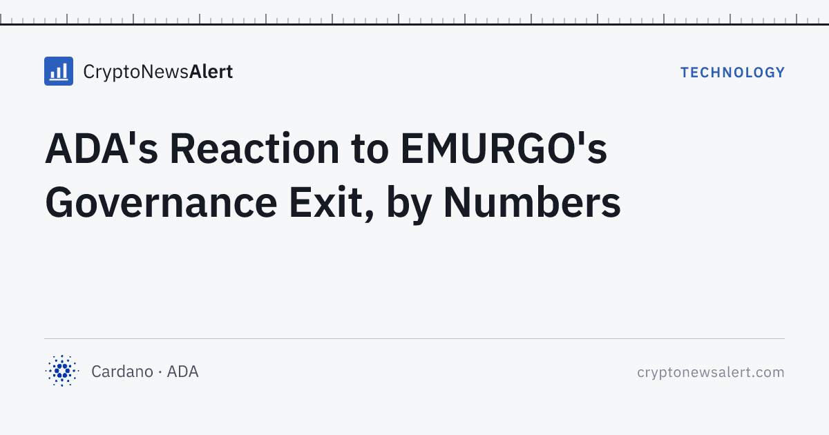 ADA's Reaction to EMURGO's Governance Exit, by Numbers — Technology · CryptoNewsAlert feature card
