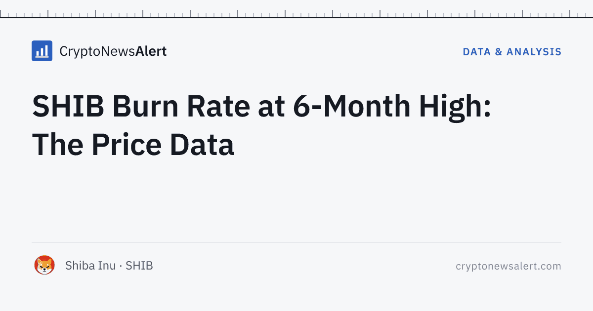 SHIB Burn Rate at 6-Month High: The Price Data — Data & Analysis · CryptoNewsAlert feature card